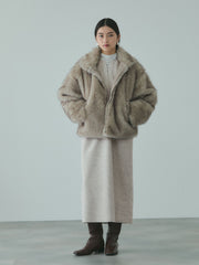 ソフトニットメルトンキーネックワンピース≪手洗い可能≫