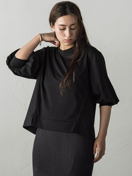 異素材コンビネーションプルオーバー≪洗濯機で洗える≫