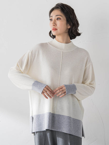 【大きいサイズ】ファインウールハイネックニット