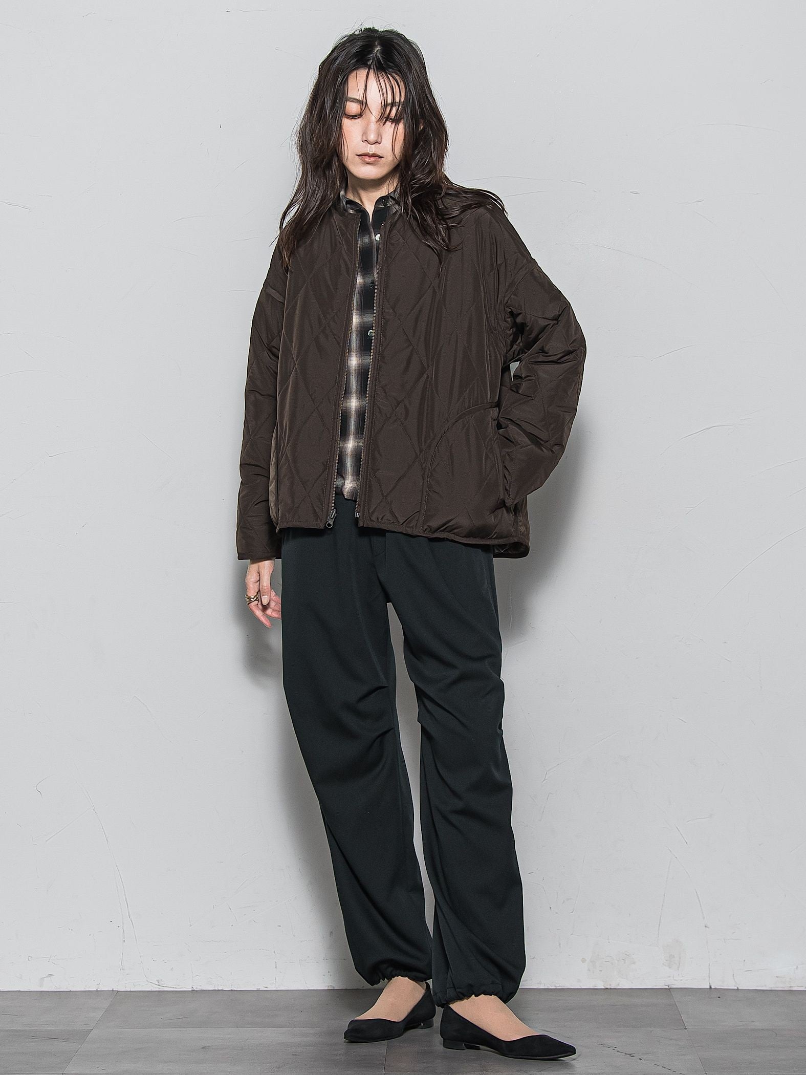 キルティング×フェイクファーリバーシブルブルゾン