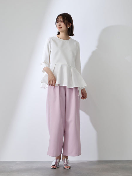 ダブルクロスストレッチペプラムブラウス