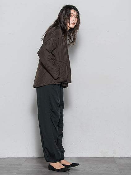 キルティング×フェイクファーリバーシブルブルゾン