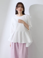 ダブルクロスストレッチペプラムブラウス