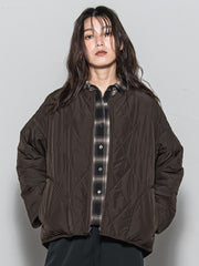 キルティング×フェイクファーリバーシブルブルゾン