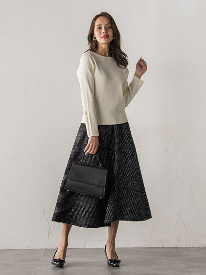 モノトーンツイードスカート