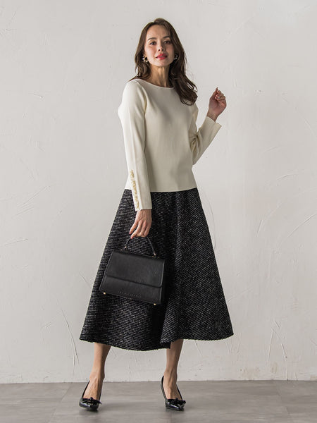 モノトーンツイードスカート