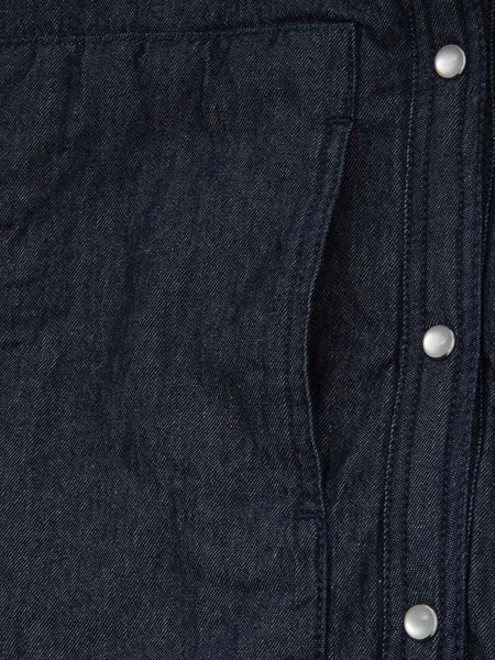 パデッドデニムビッグシャツ≪洗濯機で洗える≫