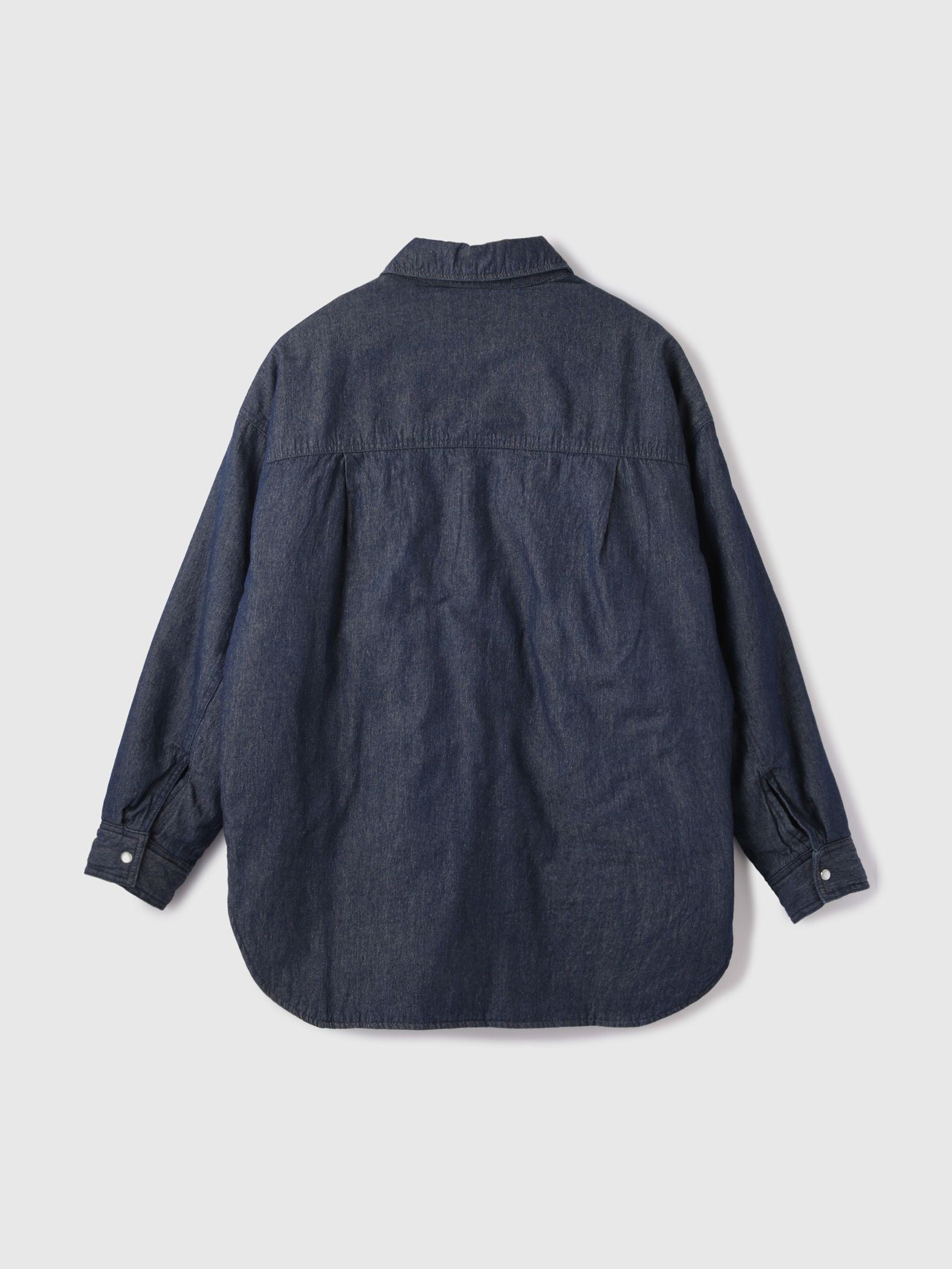 パデッドデニムビッグシャツ≪洗濯機で洗える≫