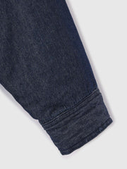 パデッドデニムビッグシャツ≪洗濯機で洗える≫