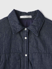 パデッドデニムビッグシャツ≪洗濯機で洗える≫