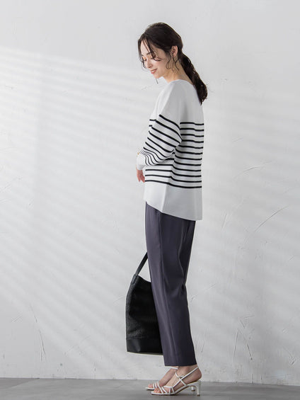 【WEB限定】袖口ボタンニットプルオーバー≪Lサイズあり/洗える≫