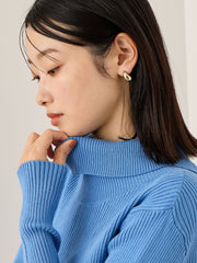 調温バックボタンハイネックニット≪手洗い可能≫