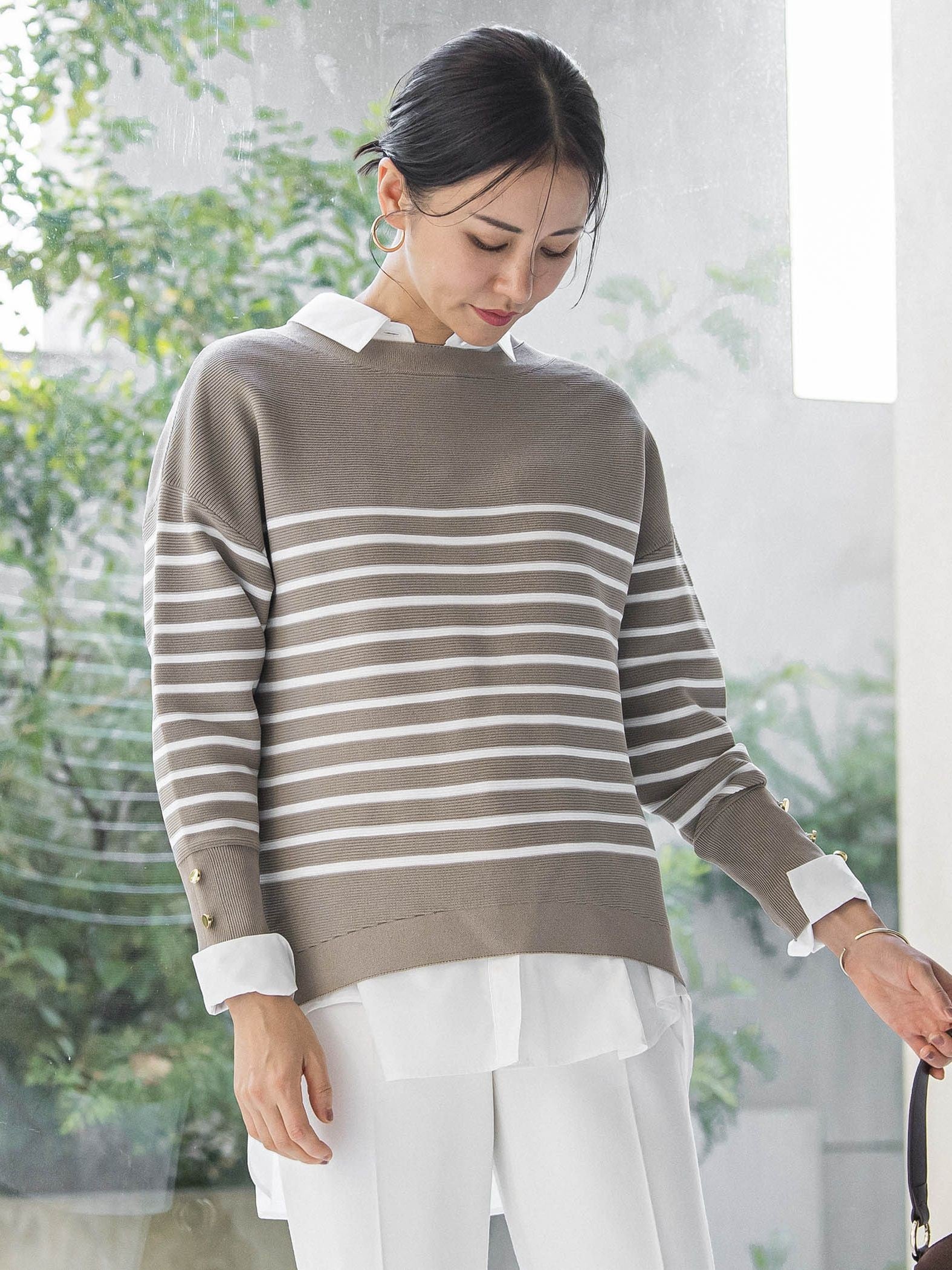 【WEB限定】ソデボタンガーターニット≪11号あり/洗える≫