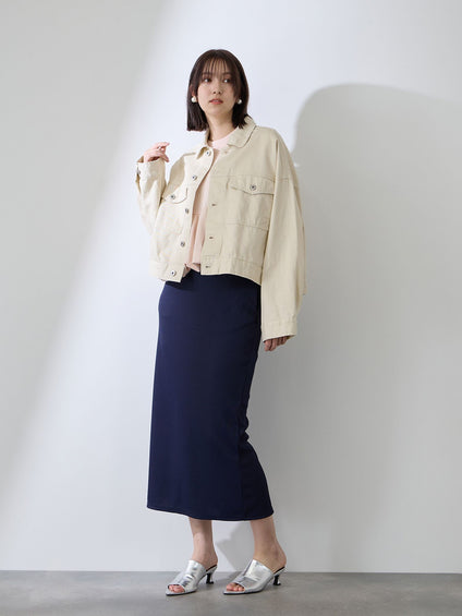 カラーデニムボクシーフィットブルゾン≪洗濯機で洗える≫