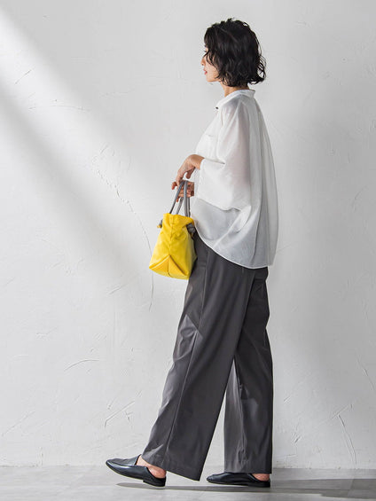 【WEB限定/大きいサイズ】ハイテンションワイドパンツ≪洗濯機で洗える≫