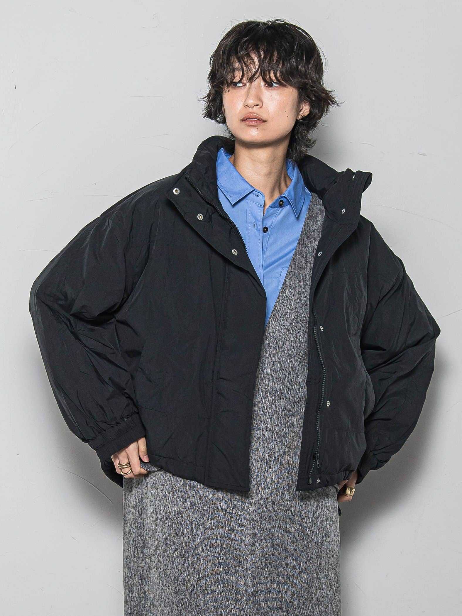 【WEB限定】中綿ボリュームショートブルゾン≪手洗い可能≫