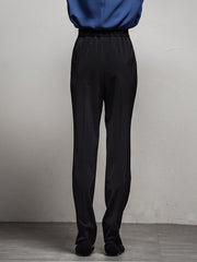 エステルダブルクロス　タックテーパードパンツ