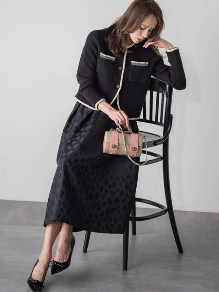 【WEB限定】バイカラーニットジャケット