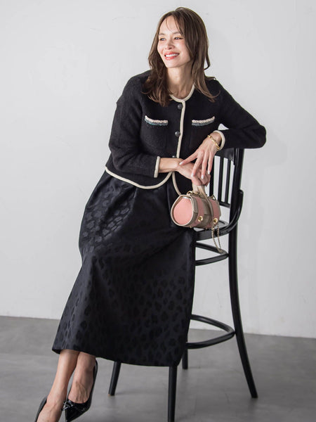 【WEB限定】バイカラーニットジャケット