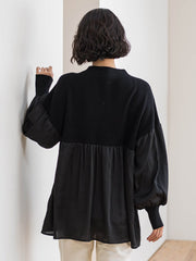 【WEB限定】”1枚でサマになる”とろみサテンふんわりニット