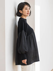 【WEB限定】”1枚でサマになる”とろみサテンふんわりニット