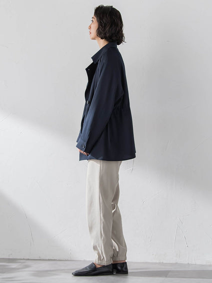 【大きいサイズ】シャンブレーショートトレンチ