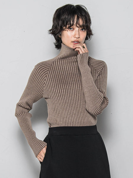 【WEB限定】プレーティングリブニットプルオーバー≪手洗い可能≫