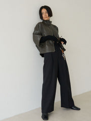 Gabardine tack trousers【日本製】≪手洗い可能≫