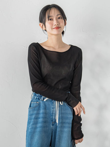 コットンサラチュールカットソー