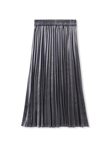 【WEB限定】ストレッチベロアプリーツスカート≪手洗い可能≫