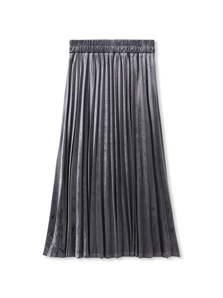 【WEB限定】ストレッチベロアプリーツスカート≪手洗い可能≫