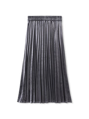 【WEB限定】ストレッチベロアプリーツスカート≪手洗い可能≫