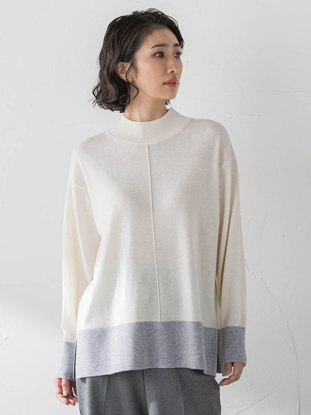 ファインウールハイネックニット