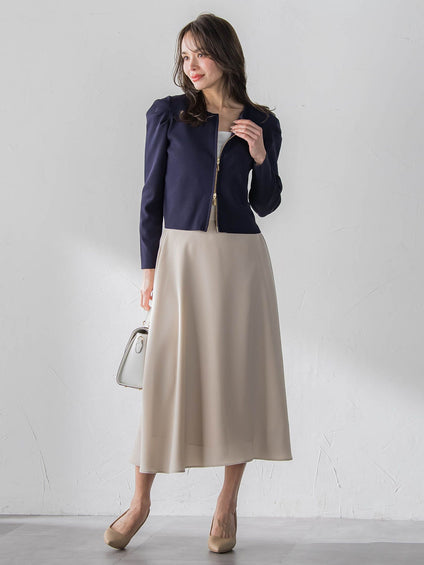 パフスリーブダブルジップブルゾン