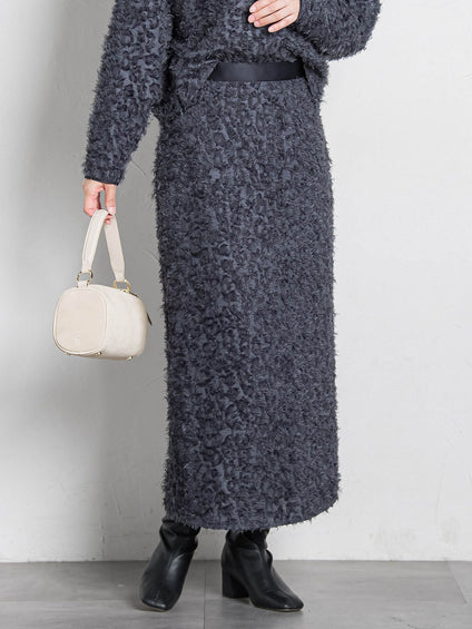 【コラボ商品】エディター東原妙子 × LAUTREAMONT /フェザージャガードタイトスカート