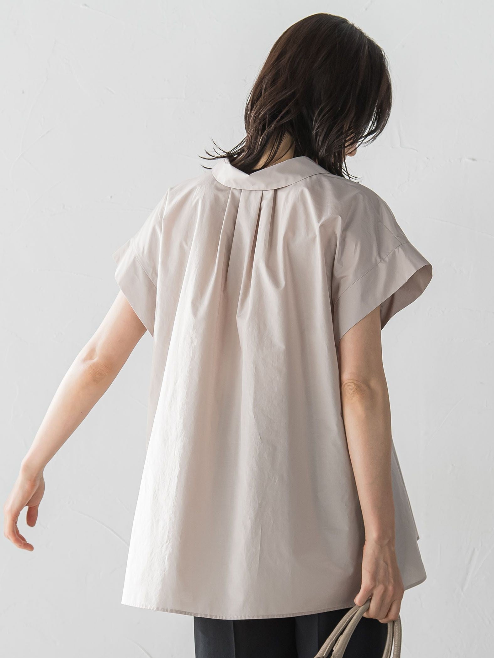 タイプライターペプラムブラウス≪洗濯機で洗える≫