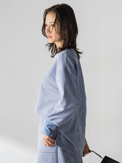 【WEB限定】フェイクスエードプルオーバー≪セットアップ対応/洗える≫