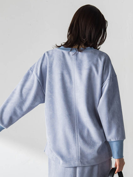 【WEB限定】フェイクスエードプルオーバー≪セットアップ対応/洗える≫