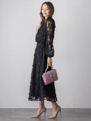 スパンコールテープチュールスカート