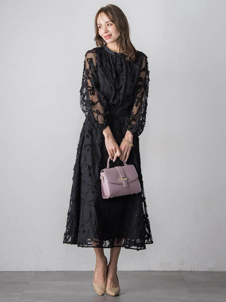 スパンコールテープチュールスカート