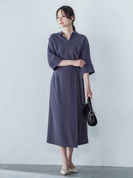 【一部店舗限定販売】キレイ×リラックス スキッパーブラウス≪洗濯機で洗える≫