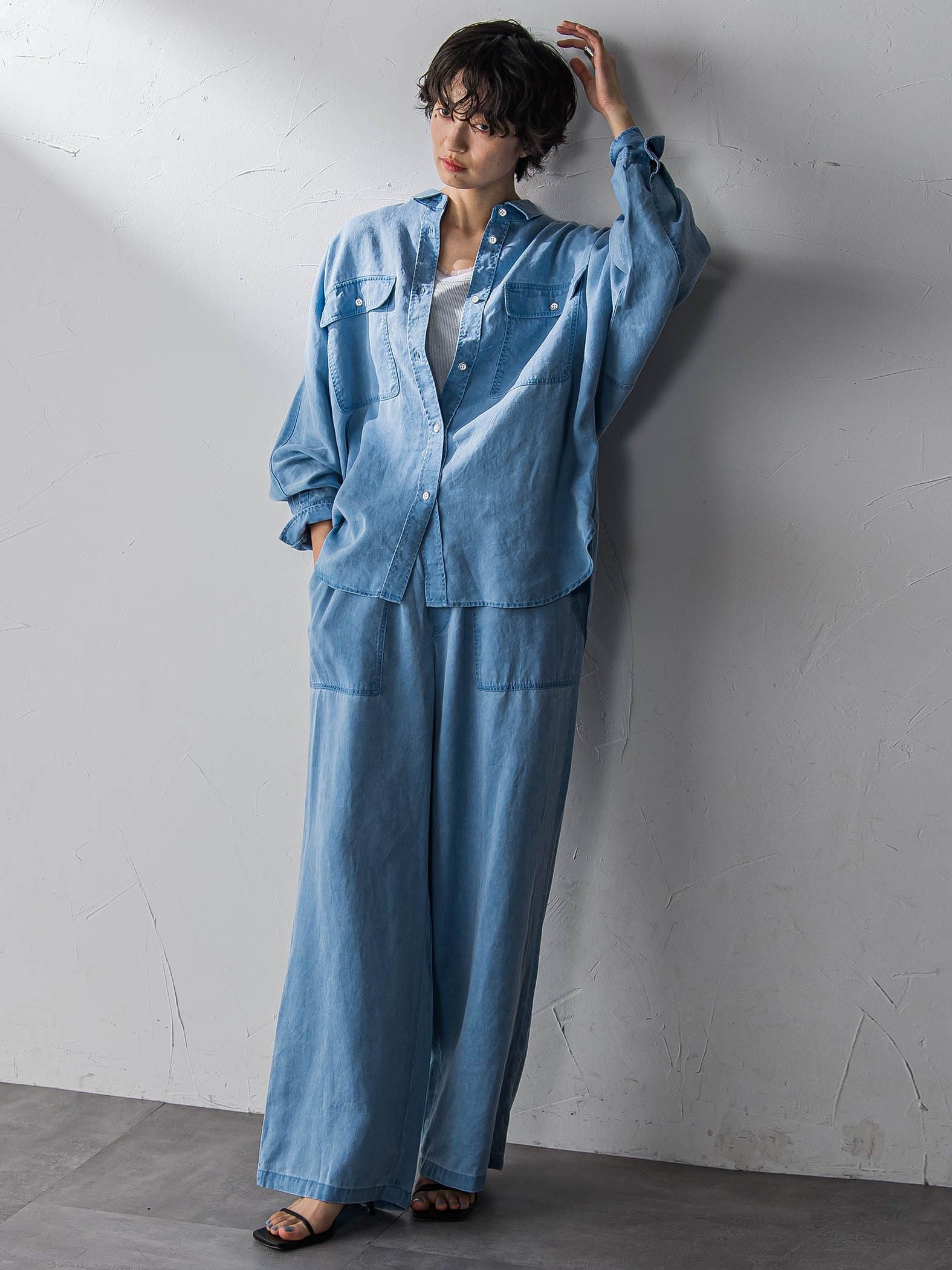 【40周年限定】カラーデニムイージーワイドパンツ