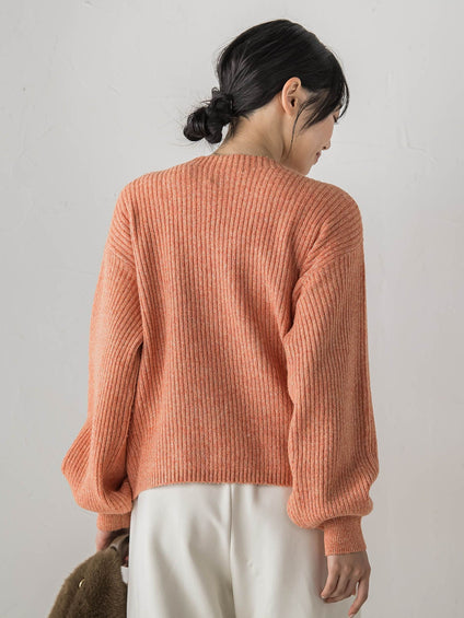 【WEB限定カラーあり】ラメボトルネックプルオーバー≪手洗い可能≫