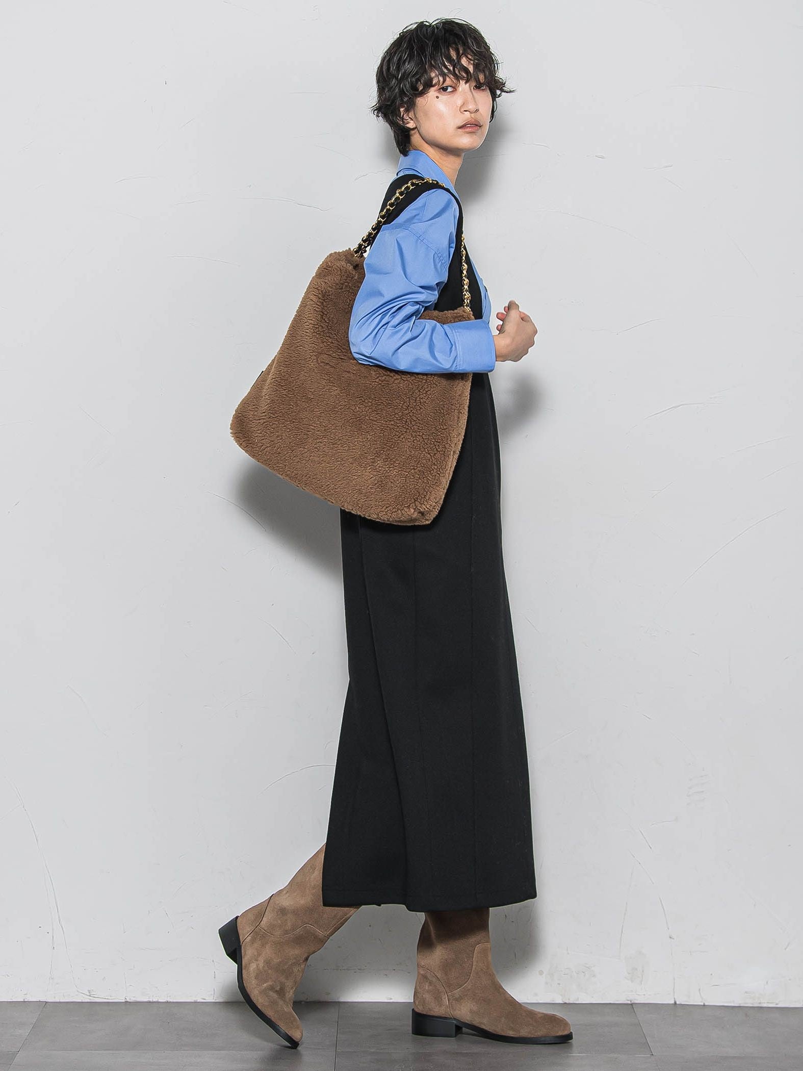 【ノンアイロン】-3kg見えIラインワンピース≪手洗い可能≫