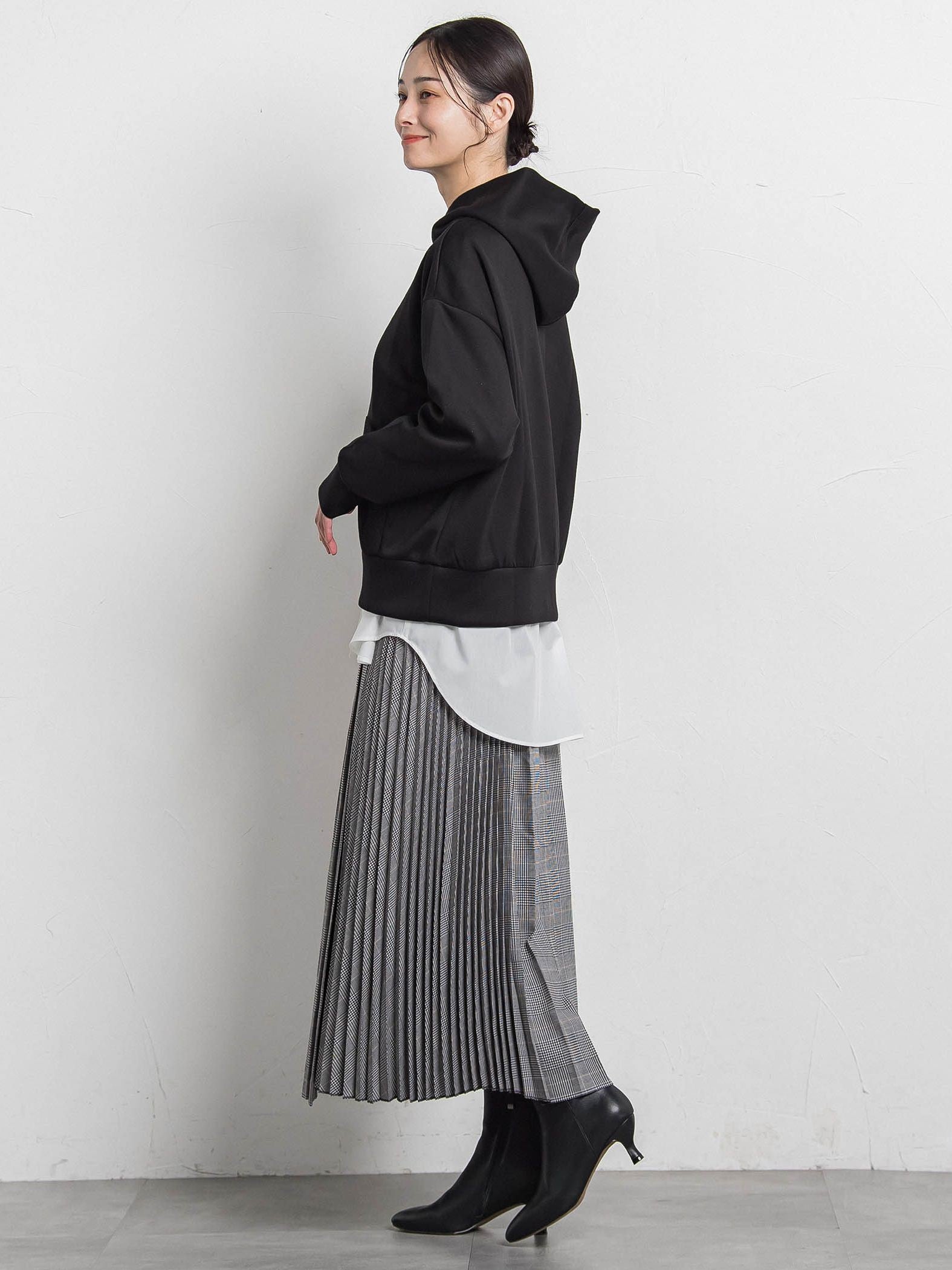 アシンメトリーコンビプリーツスカート