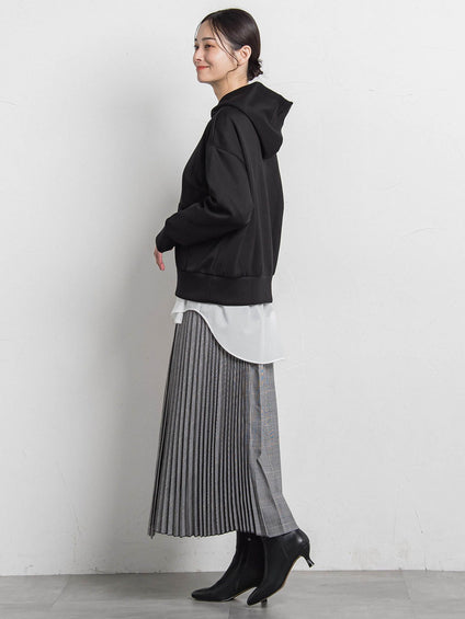 アシンメトリーコンビプリーツスカート