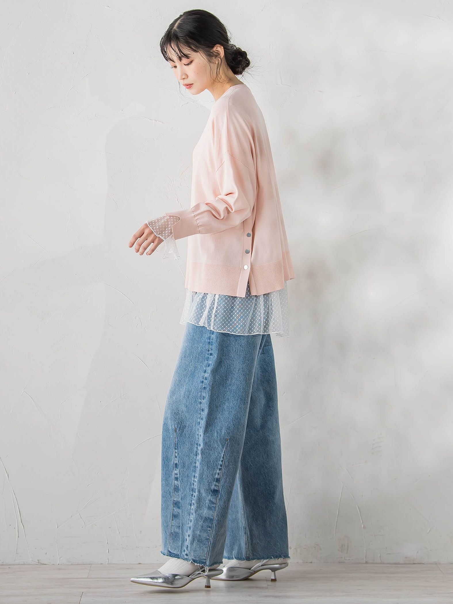 サイドボタンニット≪手洗い可能≫