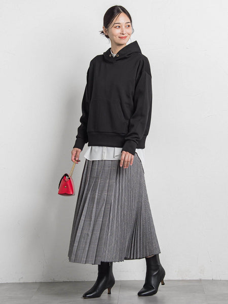 アシンメトリーコンビプリーツスカート