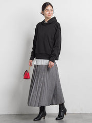アシンメトリーコンビプリーツスカート