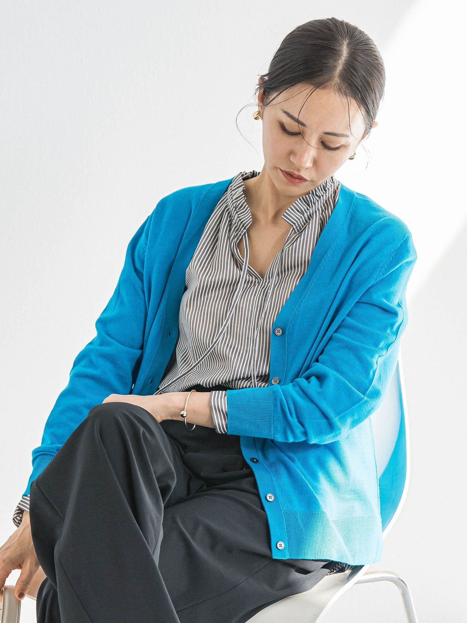 【WEB限定】ベーシックウールカーディガン≪洗える≫